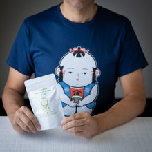 Load image into Gallery viewer, Blue Den-chan Tea Shirt - FREE With Purchases $250 or More!