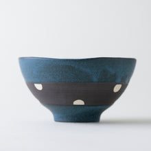 Load image into Gallery viewer, Polka Dot Navy Matcha Bowl